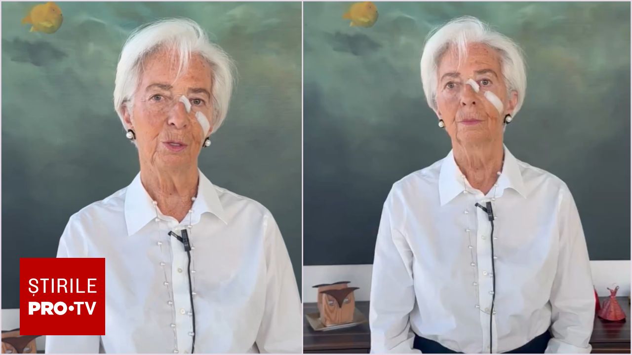 Christine Lagarde explică motivul apariției cu plasturi pe față și anunță demisia din BCE