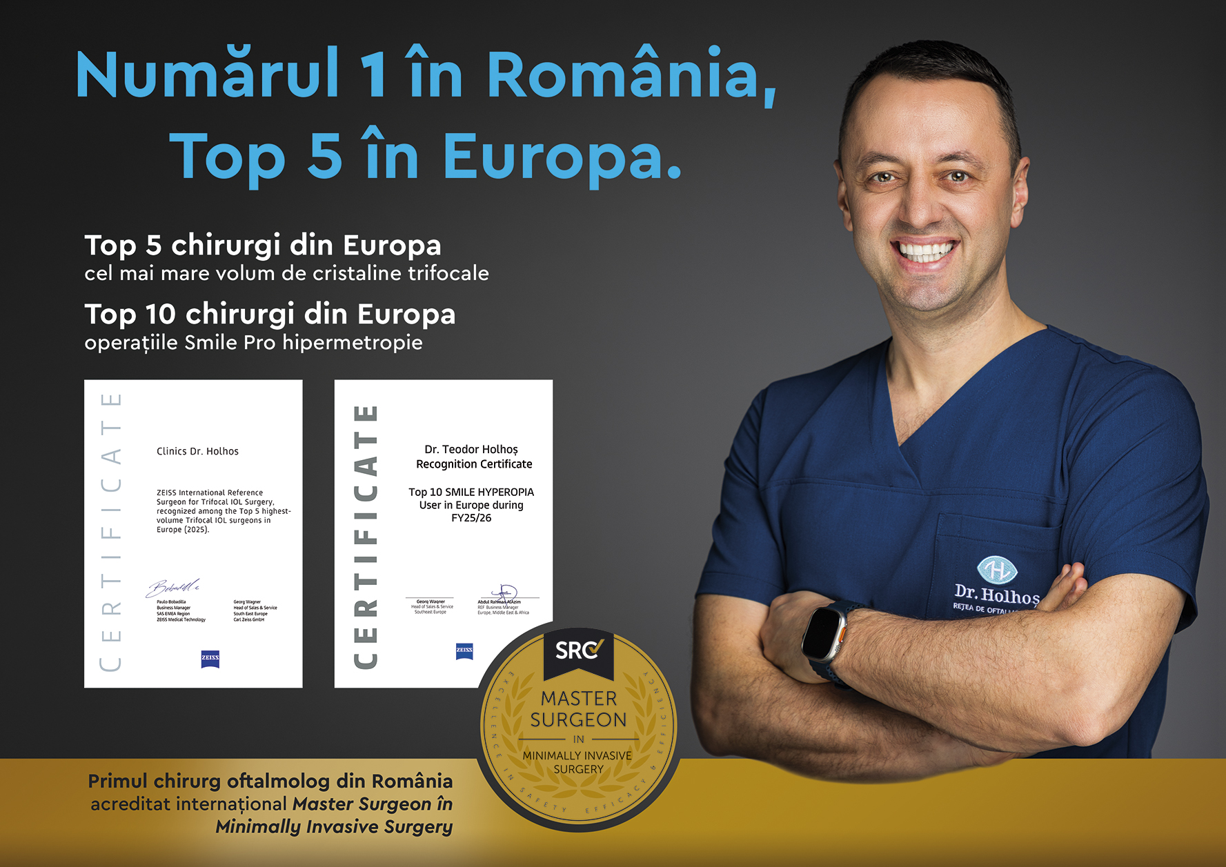 Teodor Holhoș, recunoscut de grupul german ZEISS în topul chirurgilor oftalmologi din Europa